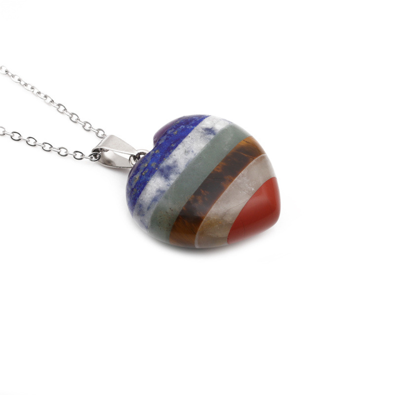 Fashion natural stone heart-shape necklace wholesale
