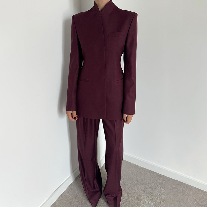 Casual Set Women Spring Simple Pocket Stitching High Sense Long Sleeve Trousers Two Piece Sets Women