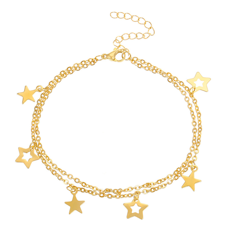 Korean-Style Light Luxury Fashion Simple Anklet Stainless Steel Gold Women's Titanium Steel Anklet Factory Wholesale Direct Supply