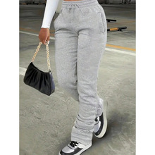G 66992 Solid color tie slant pocket stack pants ��ɫϵ��б