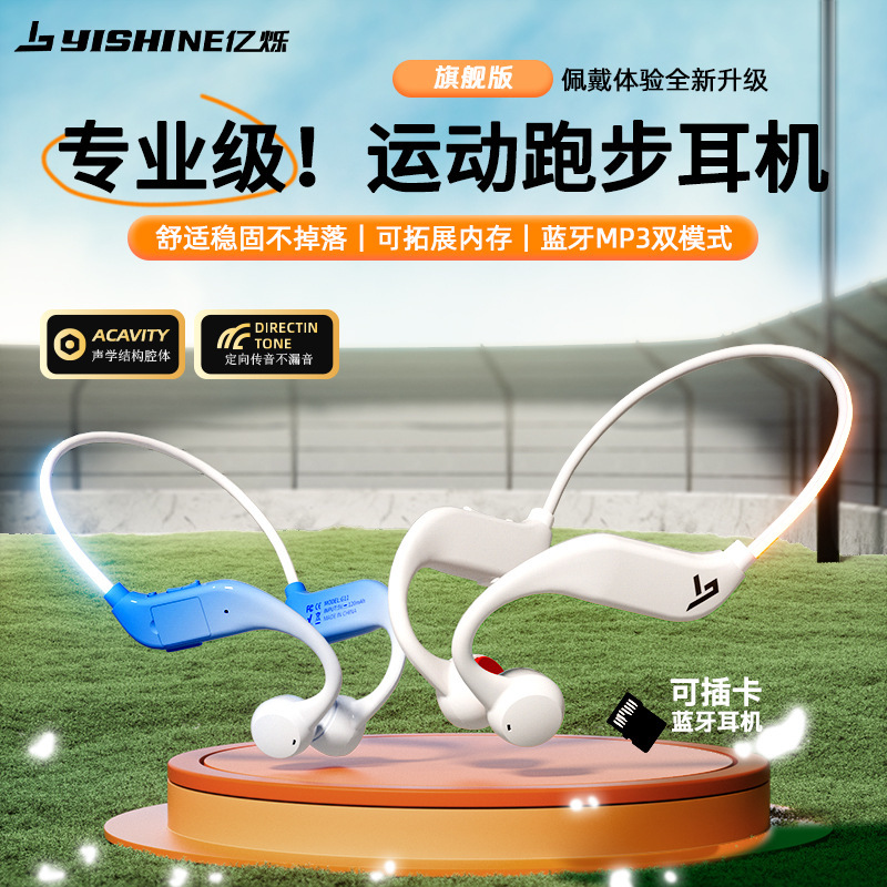 Ear-Mounted Wireless Headphones for Sports and Running, Card-Pluggable Air Conduction Bluetooth Headphones, Super Long Battery Life with Led Light Ear-Mounted Wireless Headphones for Sports and Running, Card-Pluggable Air Conduction Bluetooth Headphones, Super Long Battery Life with Led Light