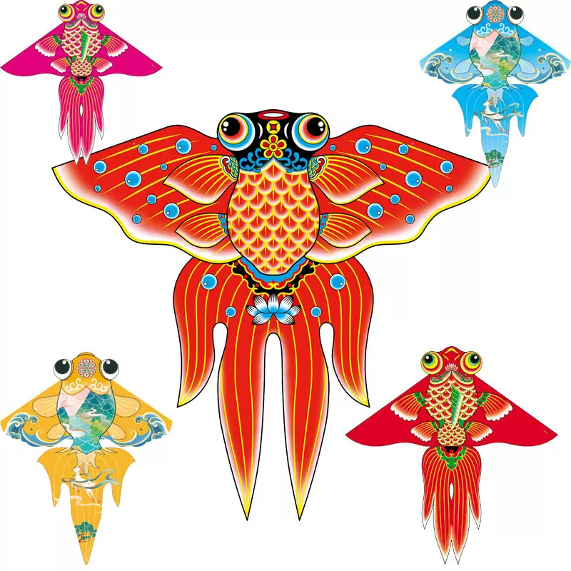 风筝批发新款国潮金鱼风筝家装传统泡泡鱼微风易飞潍坊厂家现货