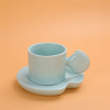 Ceramic Mark Cup Wind Fat Powder Cup INS Breakfast Coffee Cup Claine Classed Blue Cute Permanent Ceramic Cup