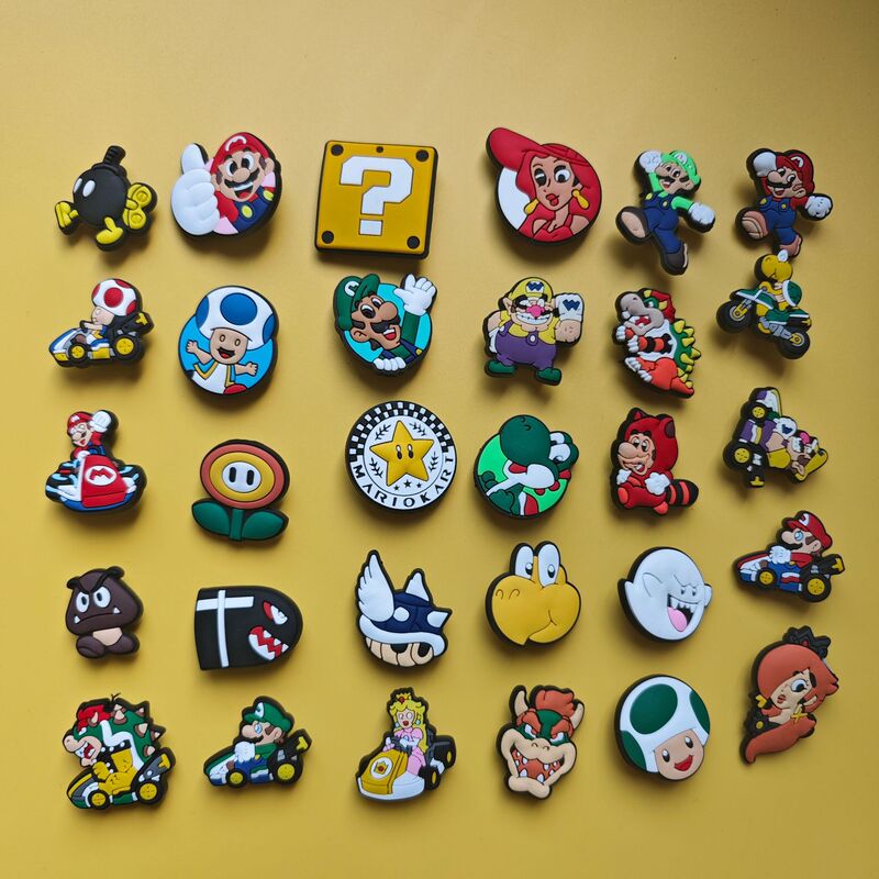 Cross-Border Wholesale Crocs DIY Shoe Accessories Mario Mario Super Mario Shoes Flower Shoe Buckle Garden Shoe Decoration