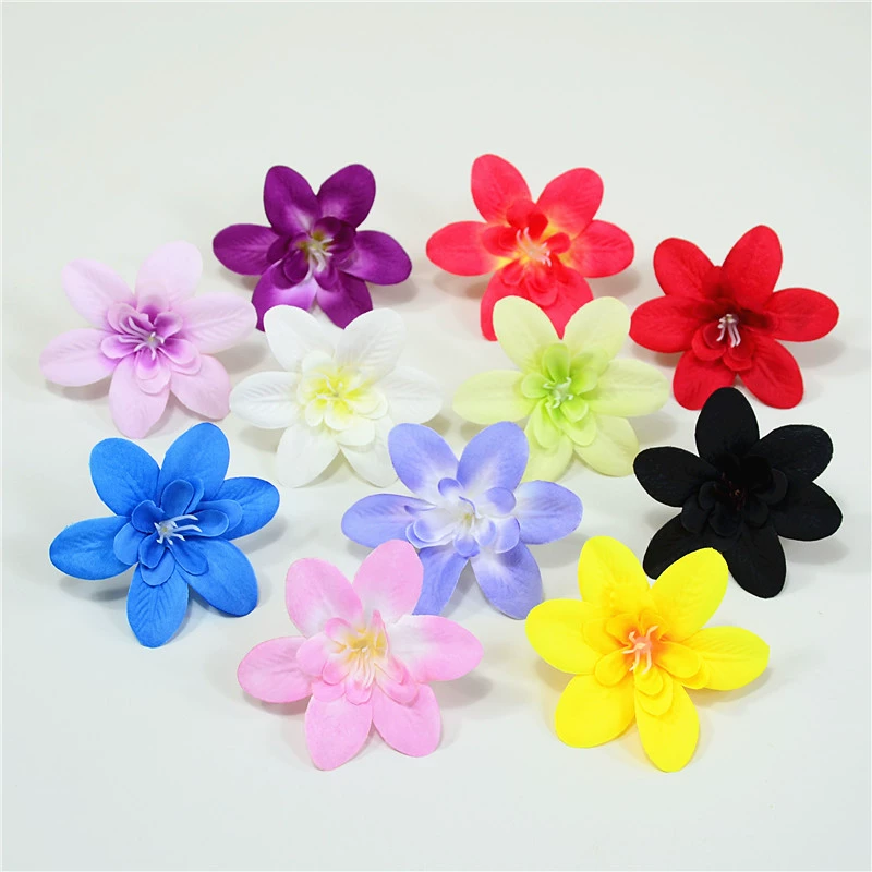 Имитация шелковой ткани голова орхидеи оптом Кейтеринг украшения шпилька декоративная шляпа цветок DIY гирлянда ручной работы материал цветок