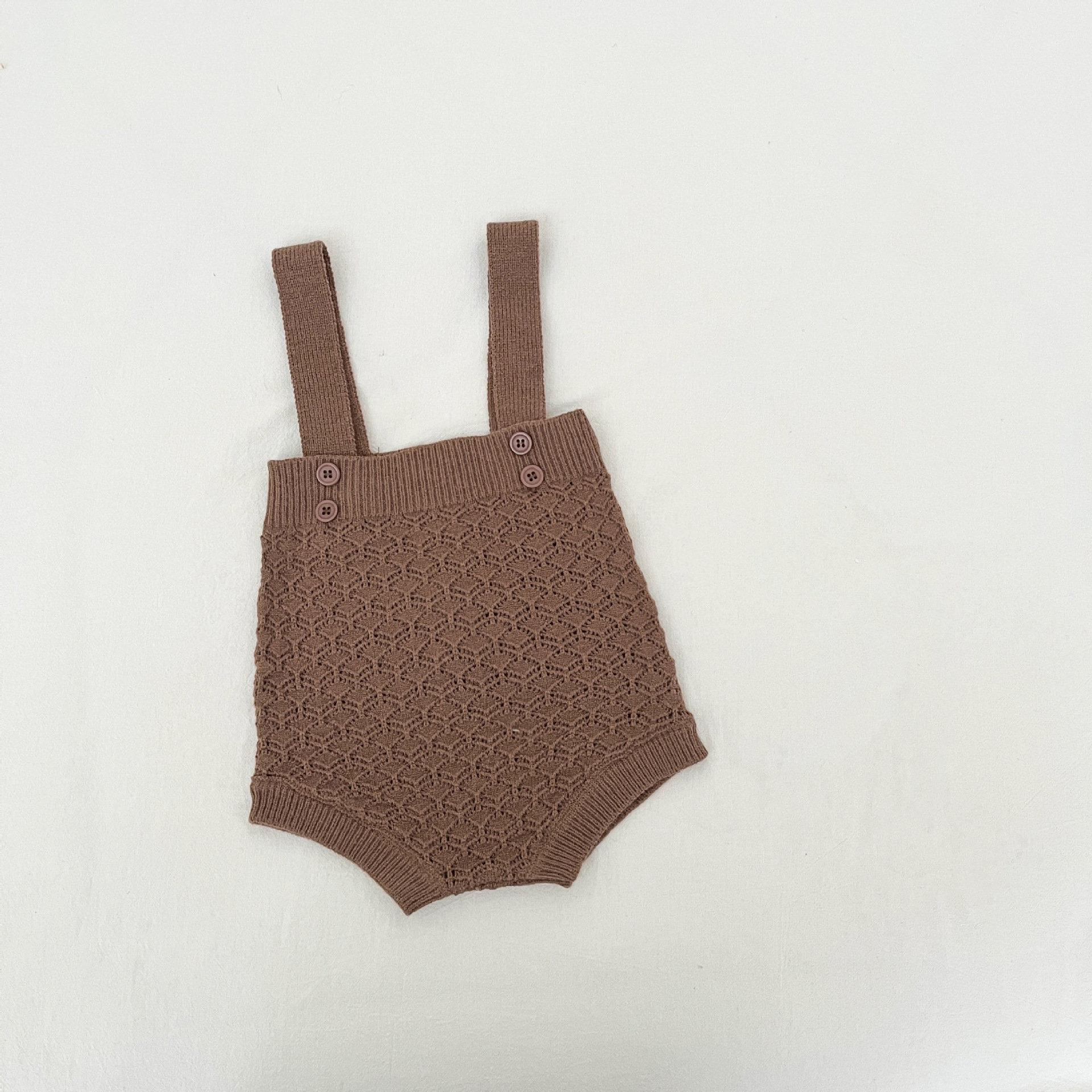 Primavera y verano para bebés nuevos pantalones de correa de aire extranjero pequeños meses de edad bebé jersey de punto coreano ropa de niñas