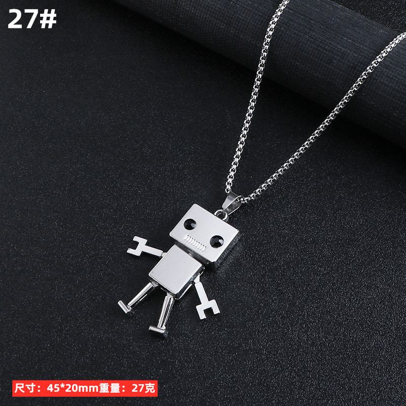 Hombres collar de titanio joyería acero aleación personalizada colgante ins hip hop calle suéter largo cadena accesorios colgantes