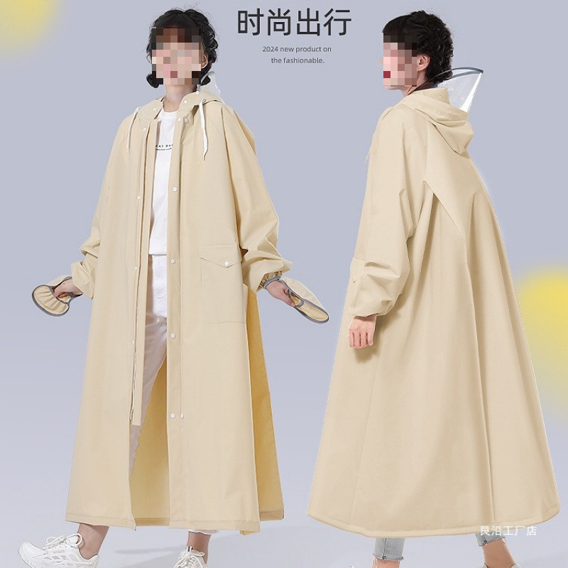 Raincoat for Adults, Long Full-Body Rainproof Electric Battery Car, Women's Car-Separate Single Zipper Poncho