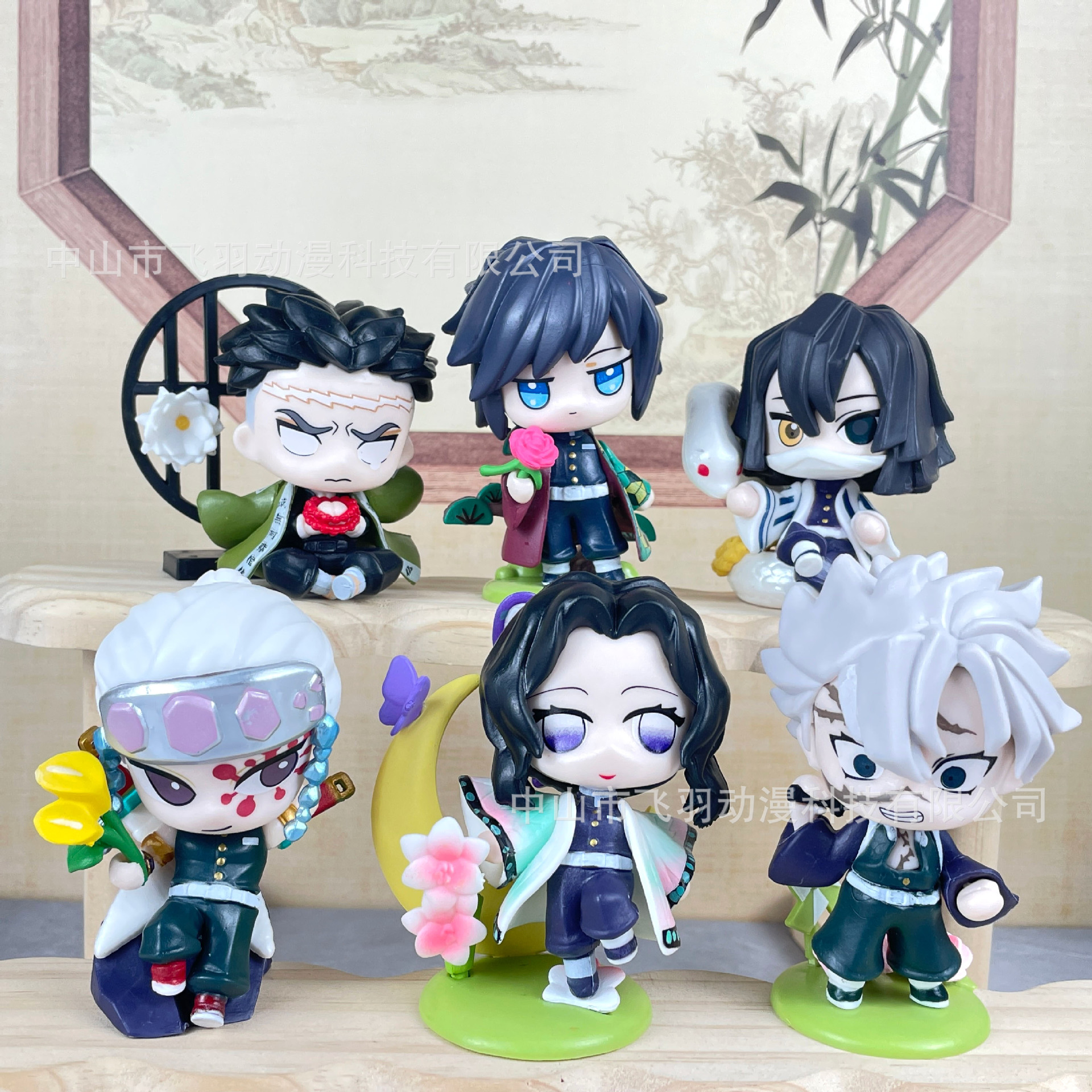 (2개) 고스트 킬 블레이드 핸드 런 플라워 스트리트 기사 기모노 숯 치료 랑 미 콩 내 아내 인형 기계가 머리카락을 대신하여 달걀 장식품을 비틀어 Q 버전