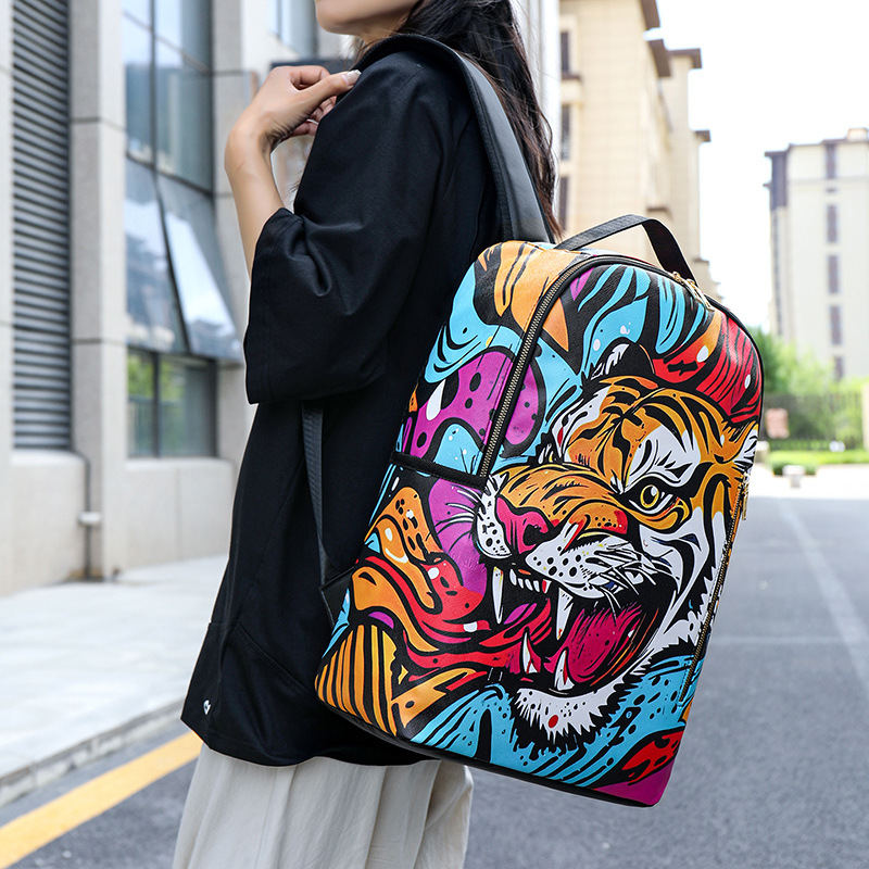 Nuevo estilo transfronterizo de dibujos animados casual estudiante mochila escolar impresión de moda gran capacidad animación tendencia mochila estilo extranjero