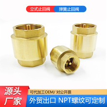 立式止回阀黄铜单向阀止回阀厂家批发可定外贸NPT螺纹弹簧止回阀