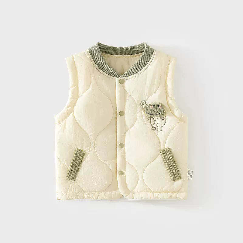 婴儿马甲120克夹棉护肚背心秋冬季宝宝儿童坎肩马夹绗棉保暖上衣