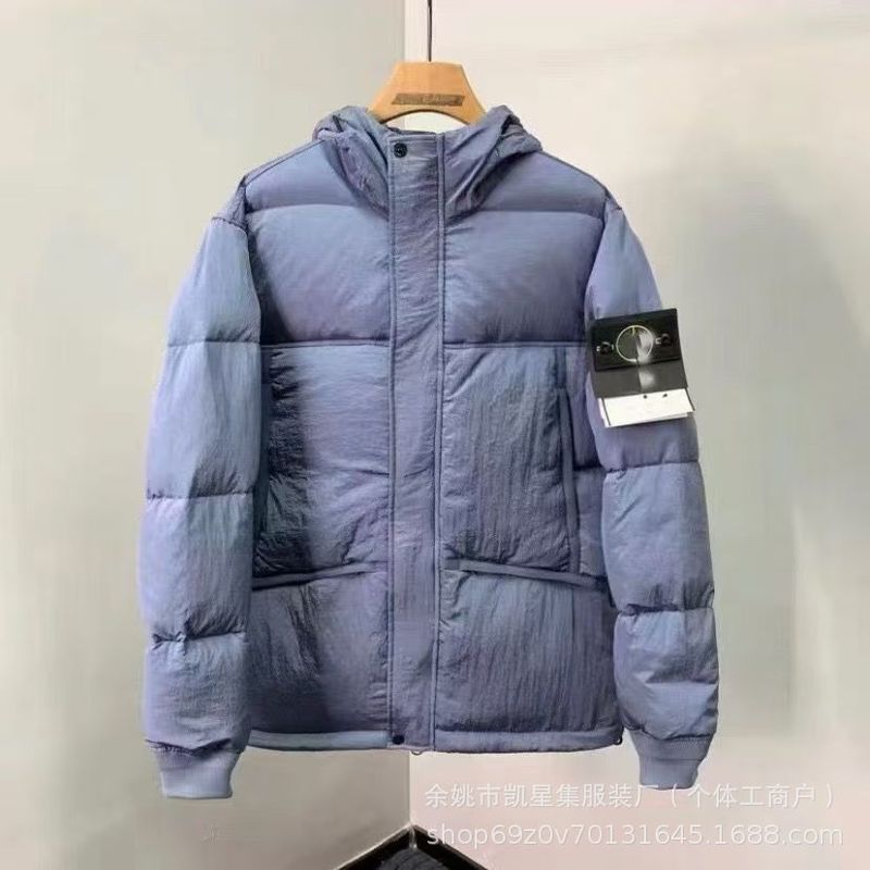 轻奢男冬季罗盘石头家加厚棉服男拉链宽松百搭徽章幽灵罗盘外套潮|undefined