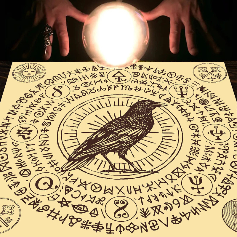 タロットテーブルクロスTarot Tablecloth布パッドタロット月相太陽生命樹綿布テーブルクロス|undefined