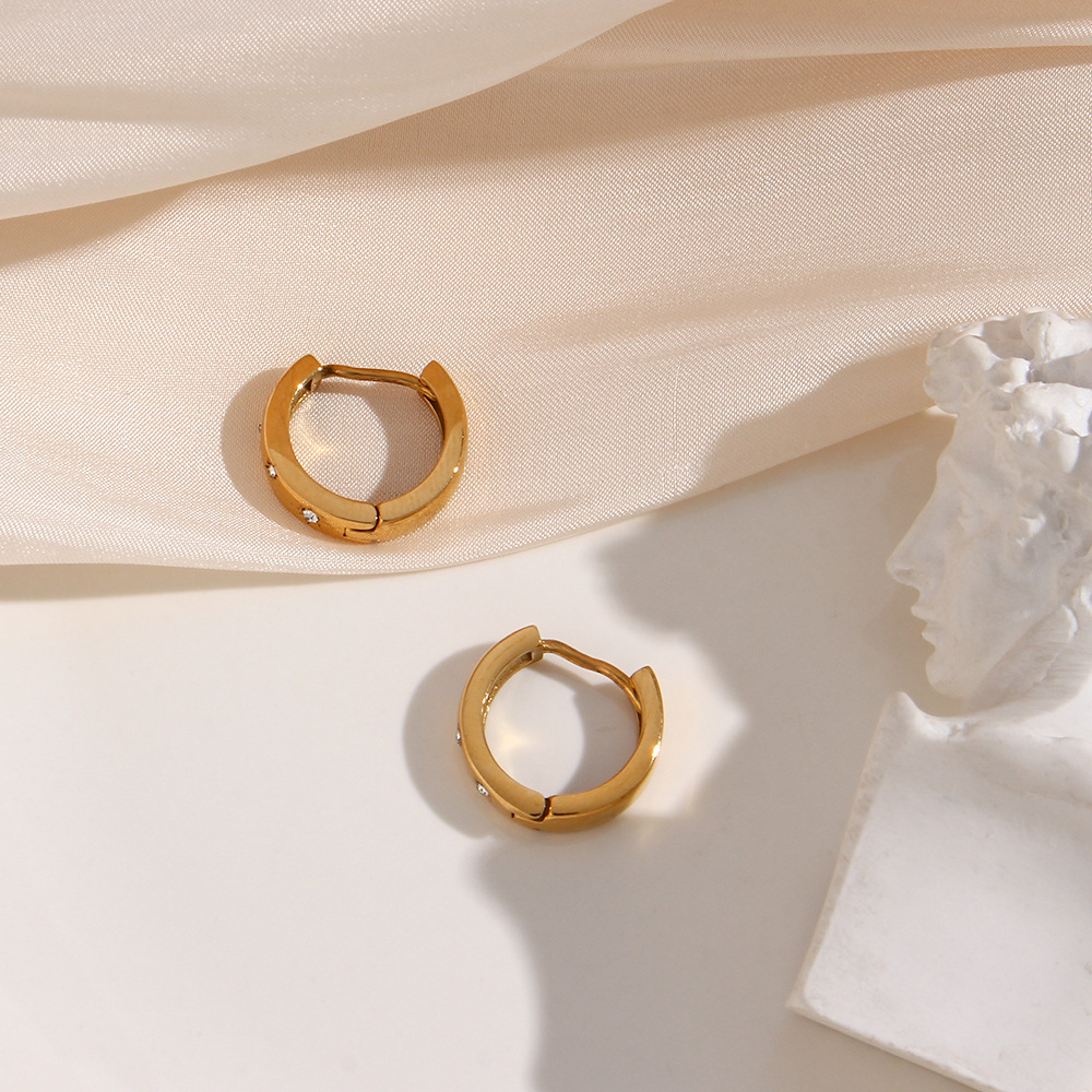 PVD Coated Gold Plating Process 304 Stainless Steel Ear Needle Material PVD Coated Real Gold Plated 18K Gold Sun 304 Stainless Steel Fashion Waterproof Non Tarnish Earrings