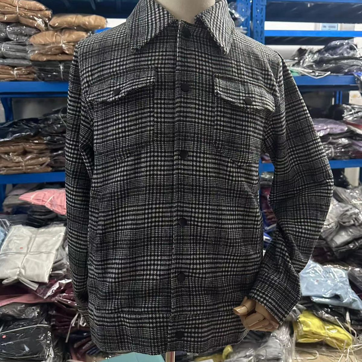 Fashion Houndstooth Plaid Men Jacket Casual Slim Fit Suit Jacket Coat Business Streetwear Costume Homme Men's Blazer_voghion.com