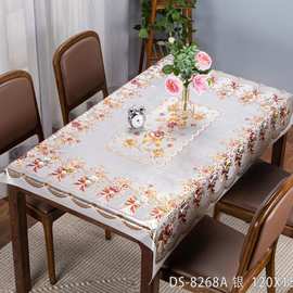 跑江湖PVC桌布 防水防油餐桌布 欧式烫金桌台布喜庆 红色桌布
