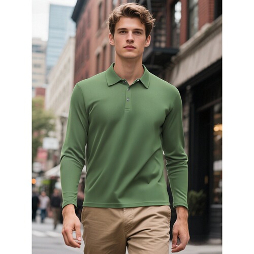 Wholesale Autumn Fashion Sporty Casual Long-Sleeve POLO Shirts for Men Loose Qing European Size Sweatshirts for Men Breathable