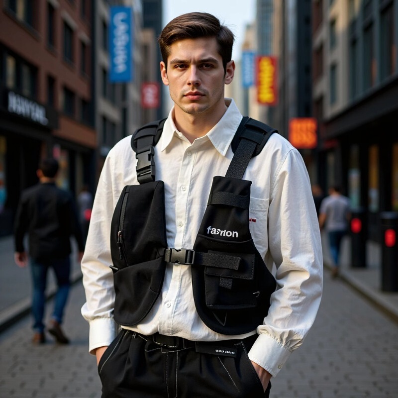 Vest Tactical Bag, Functional Vest, Workwear Sports Bag, Night Reflective Strip Running Bag, Chest Bag, Men's Wholesale