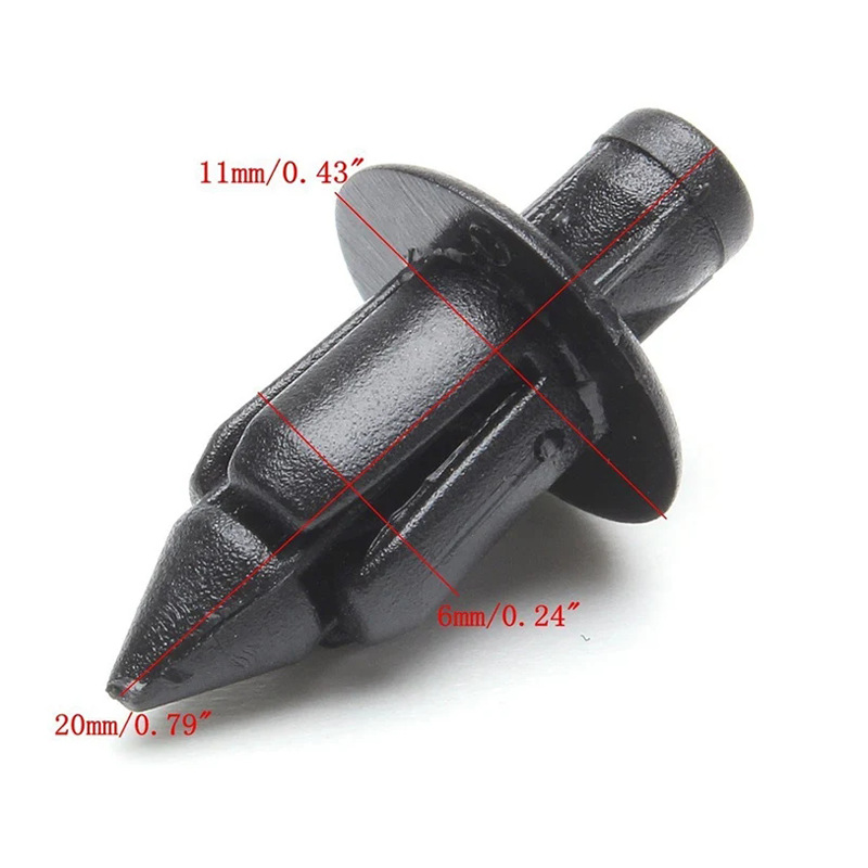 6mm diámetro flecha clipping plástico negro remache sujetador tornillo clip para accesorios de motocicleta Honda