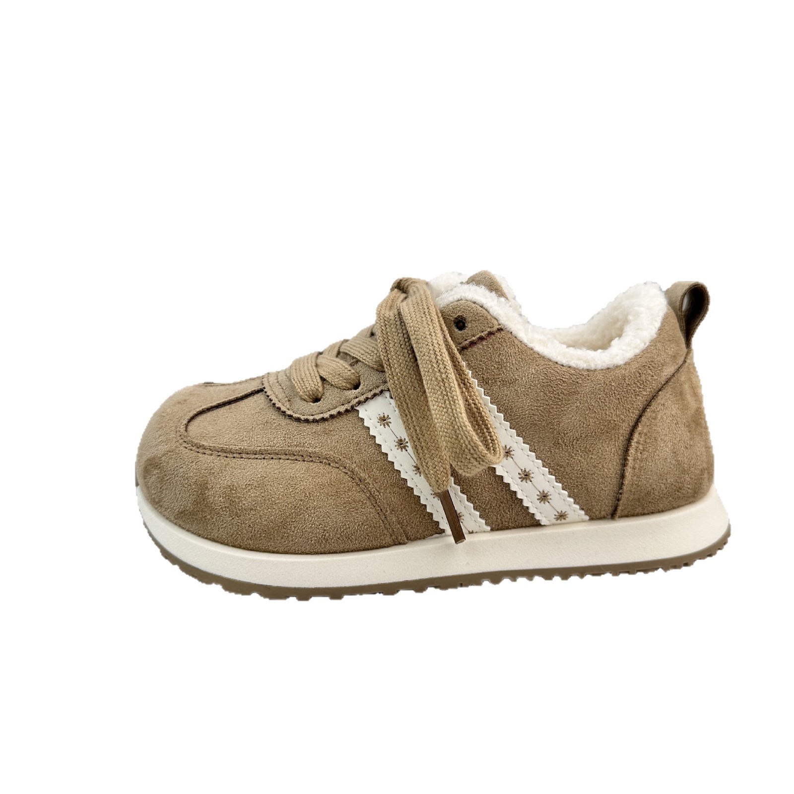 Yuanbo2025 zapatos de entrenamiento de terciopelo de invierno para mujeres zapatos de skate cálidos casuales zapatos blancos 2826M