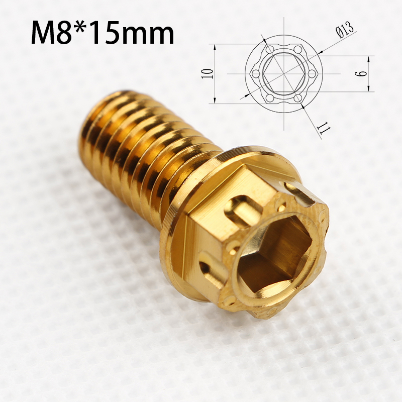 M8 tornillo hexagonal interno y externo 304 acero inoxidable quemado tapa de brida azul tornillo de oro fijación modificado motor eléctrico CNC Seiko