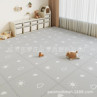 household anti-fall mat, odorless | Avtomobil döşəmə paspasları - gray-ixpe-606020cm-9-pieces-per-pack-each-piece-includes-the-edge-trim