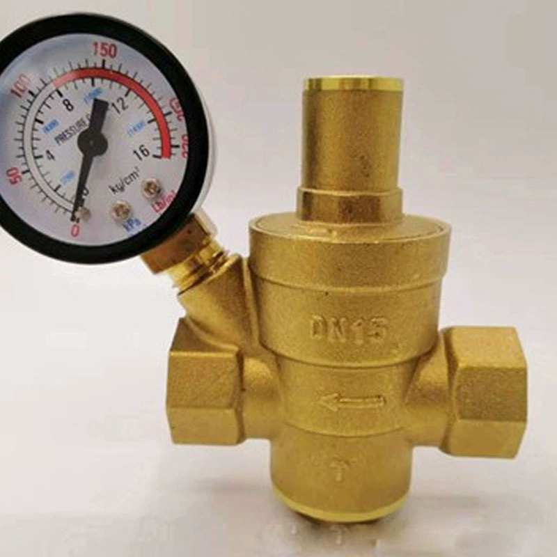 Регулируемый латунный редукционный клапан для промышленных водонагревателей, редукционный клапан из PPR с резьбовым соединением и манометром