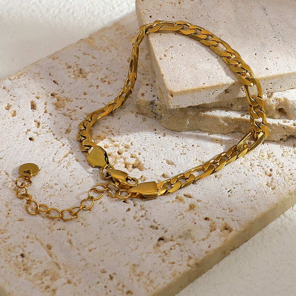 6g Weight 0.03µm-0.05µm Gold Plating Thickness PVD Coated Gold Plating Process Real Gold Plated Plating Material Bracelets Classification 304 Stainless Steel Chain Material 18K Gold Plating Color 1 Piece Quantity Holiday, Daily Occasion 304 Stainless Steel Material Geometric Pattern Women's Gender Simple Style, Classic Style Style Waterproof Non Tarnish Craft PVD Coated Real Gold Plated 18K Gold Geometric 304 Stainless Steel Simple Style Classic Style Waterproof Non Tarnish 304 Stainless Steel Bracelets 9