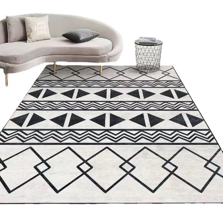 Alfombra geométrica simple, tapete de imitación de cachemira para sala de estar, cobertura completa de gran área, alfombra para dormitorio junto a la cama, tapete para los pies junto a la mesa de centro del sofá