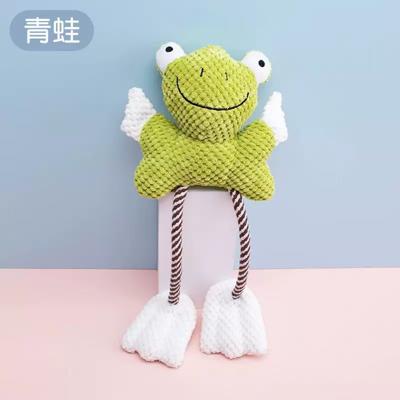 Nuevos juguetes de peluche para mascotas, ranas resistentes a los dientes de mordida, juguetes interactivos para perros de tamaño medio, artículos para mascotas