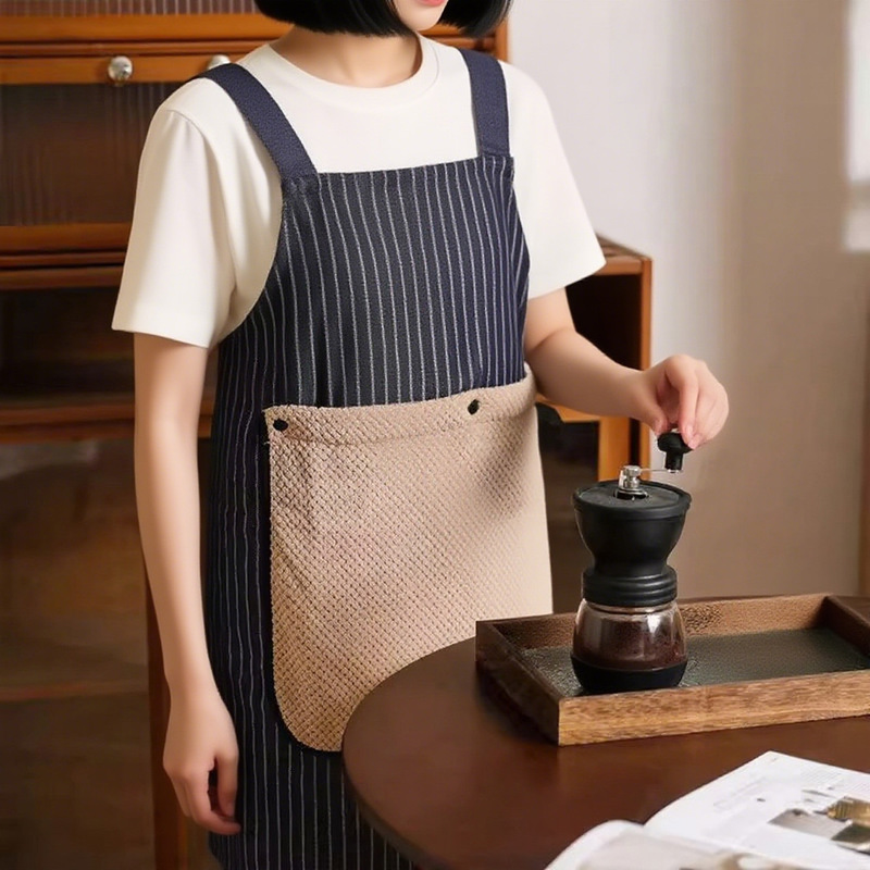 可拆卸围裙厨房家用隔油围裙防水防油女加厚擦手巾多功能围裙批发|undefined