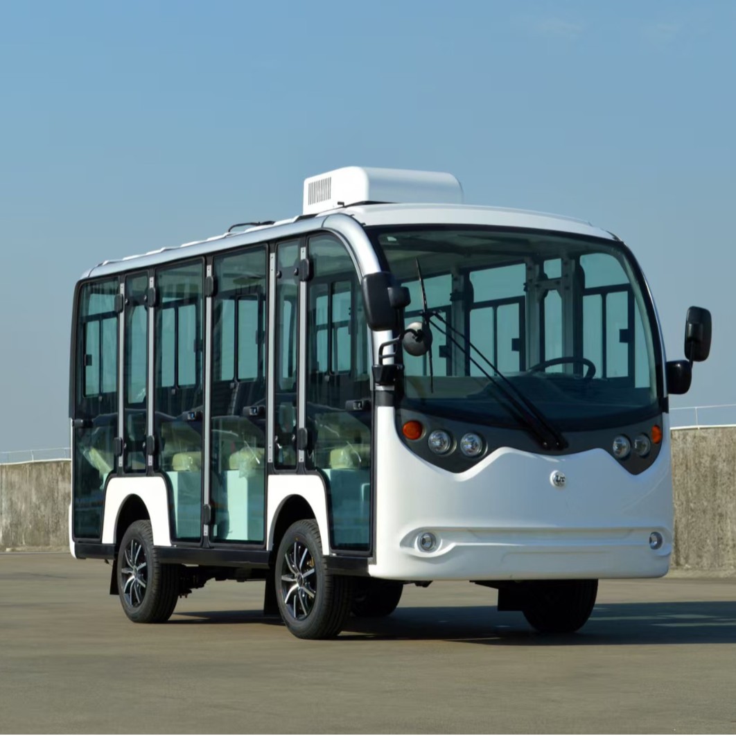 11座景区旅游观光车四轮售楼处看房车园区接待车11座封闭电动观光