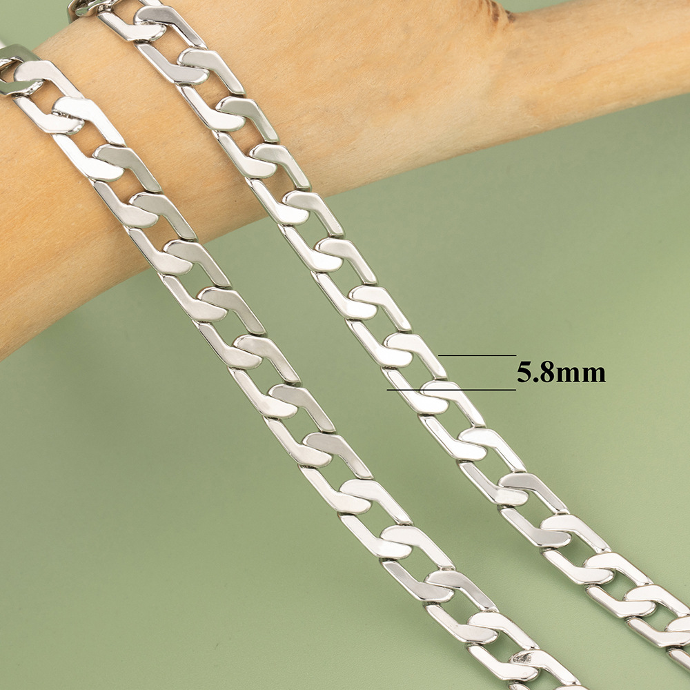 5mm Jewelry Making Size 1 Piece Copper 18K Gold Plated Cuban Link Chain Curb Chain Polished 5mm  Jewelry Accessories