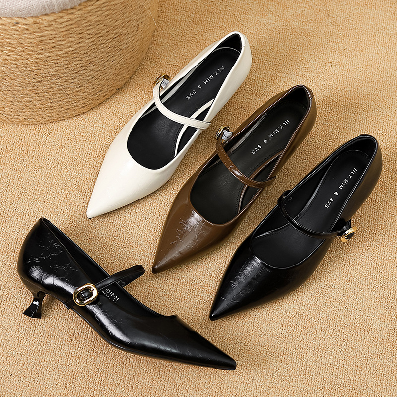 G312-71 Huiliya French-Style High-End Single Shoes for Women, New Autumn 2026 Model, Shallow Mouth, Thin Heel, Pointed Toe High Heels