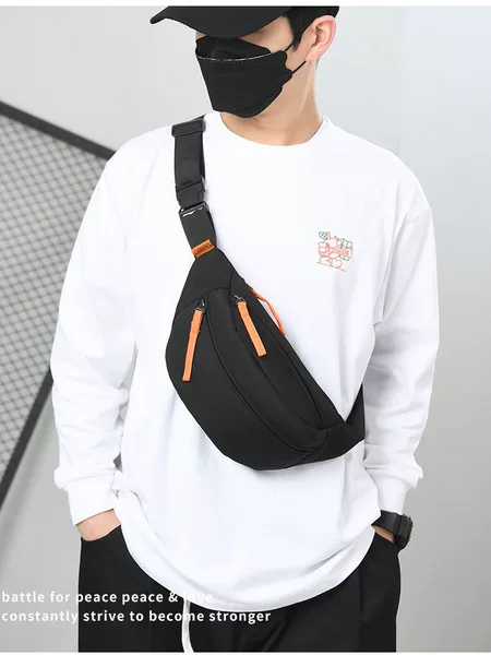 Cross-Border Qualification Source Factory Wholesale Waist Bag for Men and Women Casual Crossbody Trendy Bag Large Capacity Simple Chest Bag Mobile Phone Bag