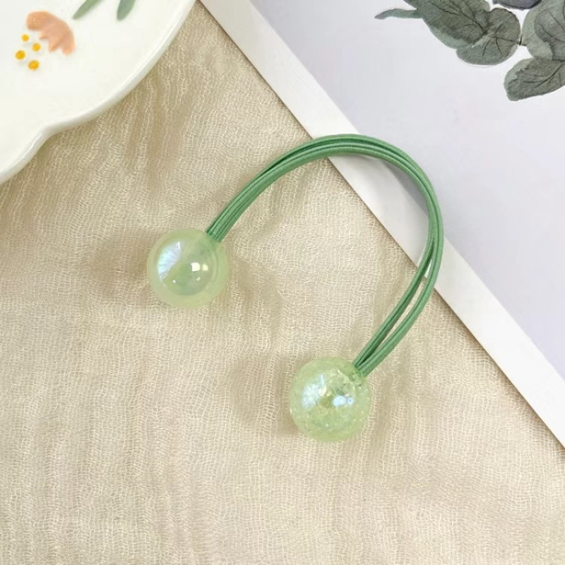 Coreana para niños explosión perla princesa doble anillo de cabello joyería para el cabello de la niña cuerda de cabello para el cabello de los estudiantes lindos tiras de goma