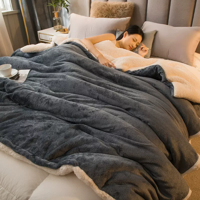 加厚保暖法兰绒珊瑚绒双人被罩学生宿舍单件牛奶绒双面绒礼品被套