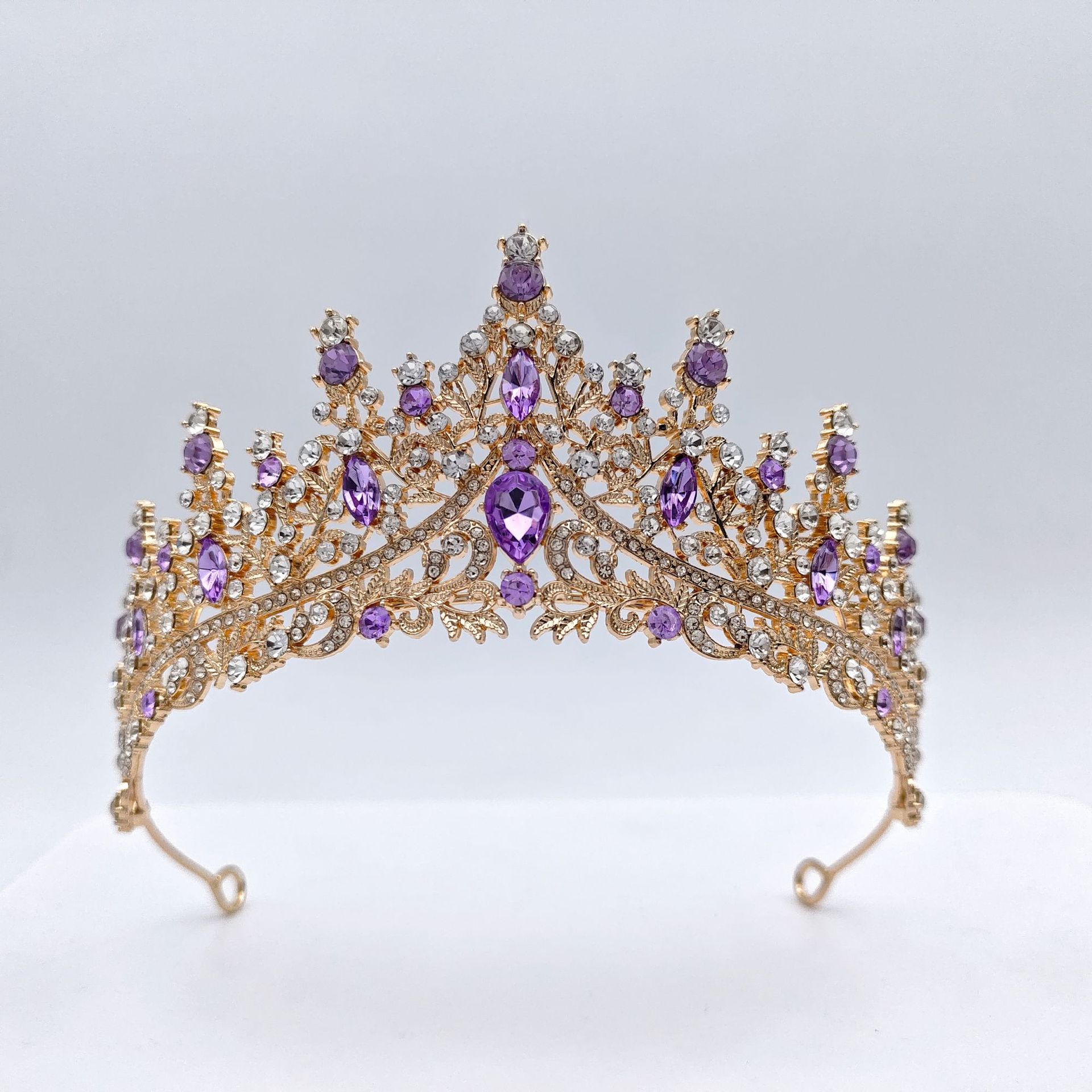 Diadema de Novia con Corona, Estilo Europeo y Americano, Accesorios para Vestido de Novia, Elegante, con Cristales, Accesorios para el Cabello, Venta al por Mayor