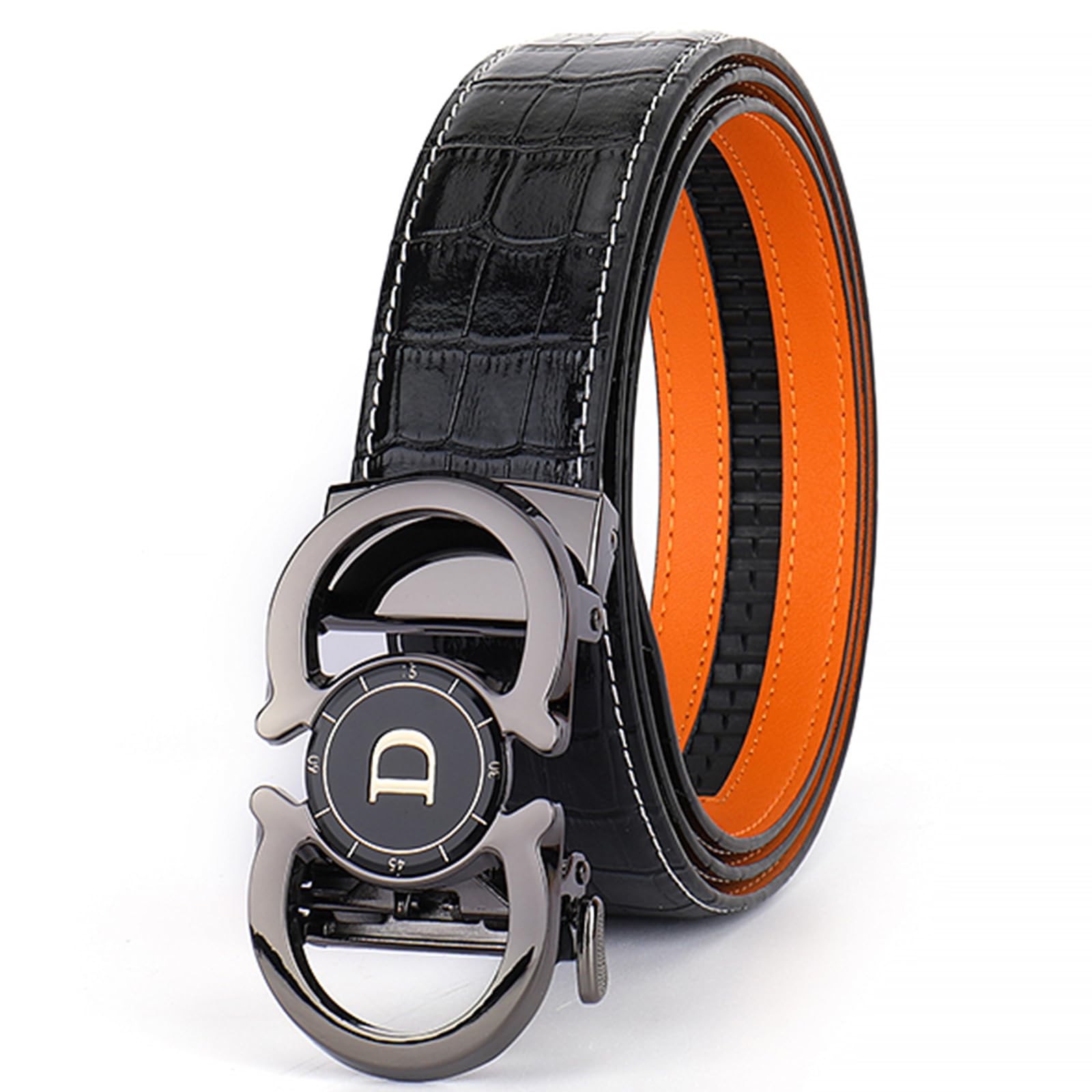 Cinturón de cuero genuino para hombre, informal, de negocios, impreso, popular, resistente a los arañazos y al desgaste, hebilla de cinturón, fabricante transfronterizo, venta directa al por mayor