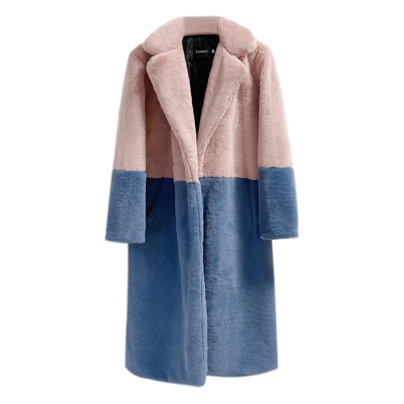 Зимнее Свободное длинное пальто из норкового бархата с искусственным мехом и отстрочкой Мао костюм с воротником Женское пальто оптовая продажа с фабрики