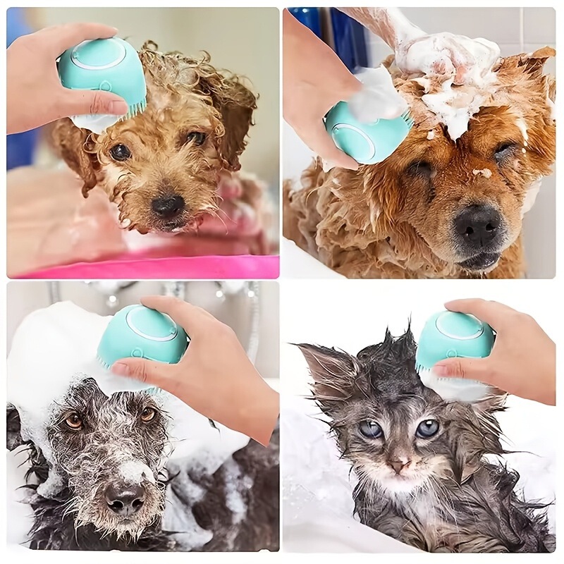 硅胶宠物刷儿童宝宝洗头梳子可加液狗狗猫咪沐浴刷洗澡按摩清洁刷|undefined