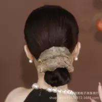 Платиновое кольцо для волос Siya с толстой кишкой Xiangsha шампанское клетчатый классический высококачественный дизайн двухслойная органза корейская веревка для волос