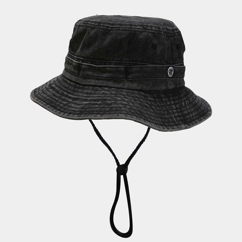 Sombrero de pescador estilo vintage británico 2024, nuevo estilo, lavado, con parches, retro, a prueba de viento, para exteriores, para hombre y mujer, para ciclismo.