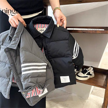 柠里儿童棉服冬季新款男童日系潮牌女童保暖TB外套棉服加厚冬装潮