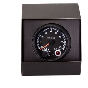 12V car modification instrument 0-8000rpm black surface carbon pattern 4-6-8 cylinder gasoline car universal 3.75-inch