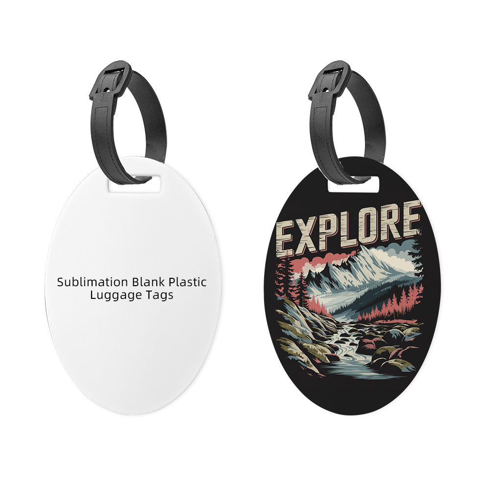 Nueva etiqueta de equipaje de plástico oval