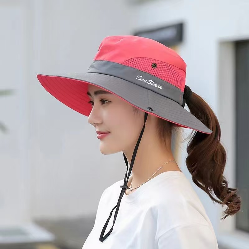 户外遮阳帽子情侣渔夫帽女可折叠太阳帽夏季骑车旅游登山帽|undefined