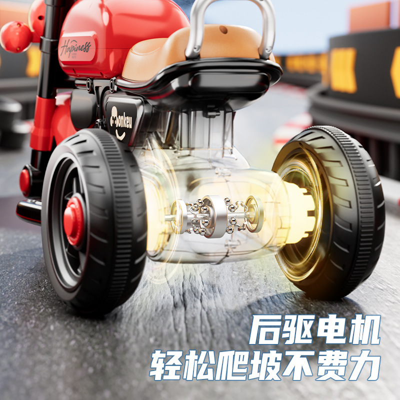 motocicleta eléctrica para niños, tricicletas para niños, niños y niñas, coche de batería para niños, coche de juguete de control remoto recargable image 3