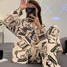 直播网红风睡衣女春秋季纯棉长袖女生可外穿家居服女士2025年新款